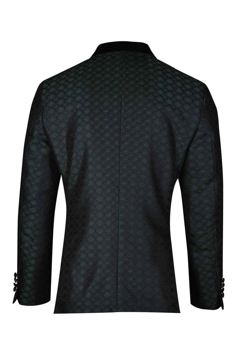 Shawl Collar One Button Printed Sportcoat, Alternate, color, BLACK