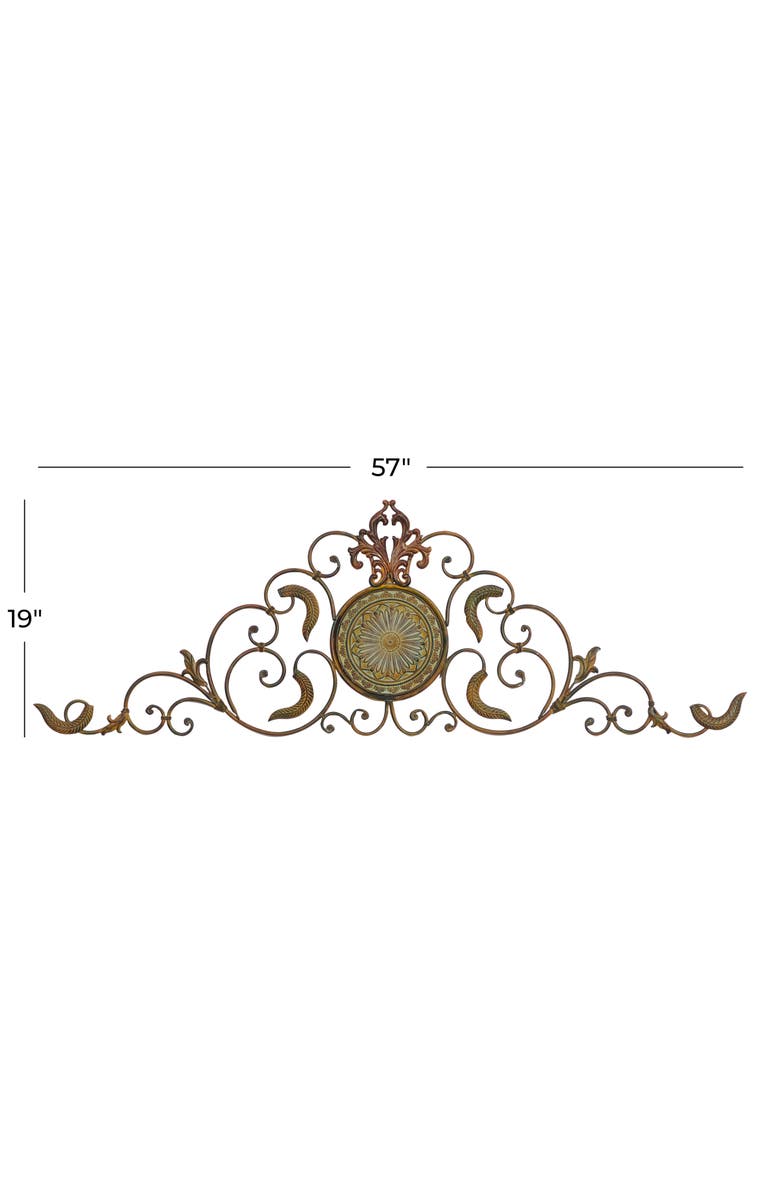 SONOMA SAGE HOME Goldtone Metal Scroll Wall Decor with Embossed Detail, Alternate, color,