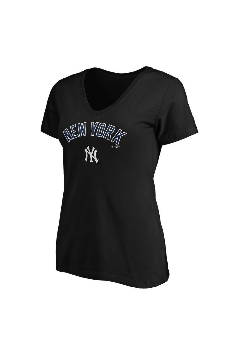 FANATICS Women's Fanatics Branded Black New York Yankees Core Team Lockup V-Neck T-Shirt, Alternate, color,
