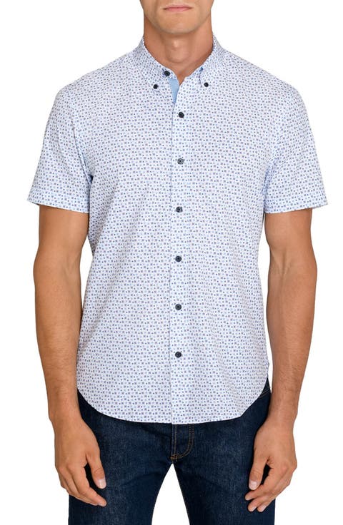 Atomic Geo Short Sleeve Stretch Button-Down Shirt