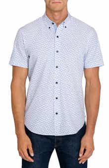Atomic Geo Short Sleeve Stretch Button-Down Shirt