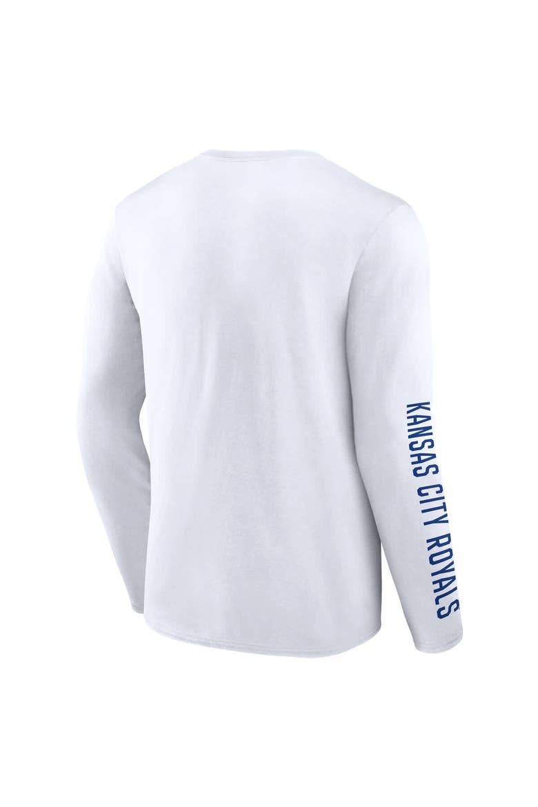 Men's Fanatics  White Kansas City Royals Press Box Long Sleeve T-Shirt, Alternate, color, White