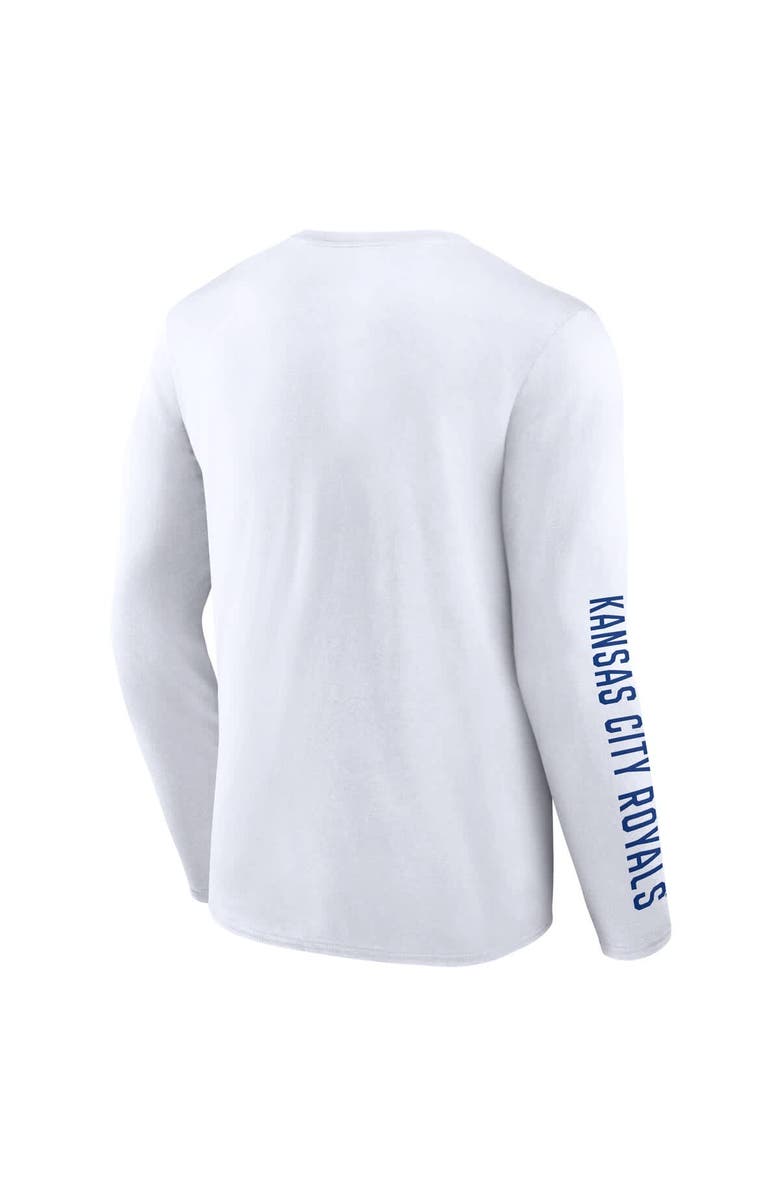FANATICS Men's Fanatics  White Kansas City Royals Press Box Long Sleeve T-Shirt, Alternate, color, White