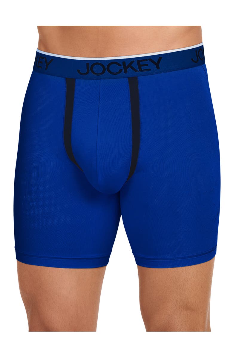 Jockey 2-pk Chafe-Proof Micro Boxer Briefs, Alternate, color, Black/Bluejay