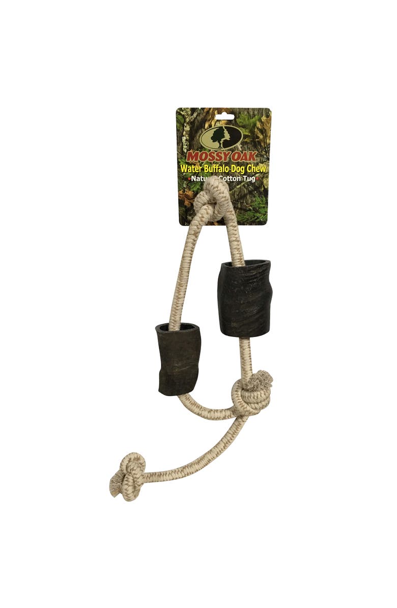 MOSSY OAK Water Buffalo Horn and 34 Inch Tug Dog Chew, Main, color, Multicolored