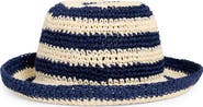 Kate Spade Awning Striped Straw Cloche