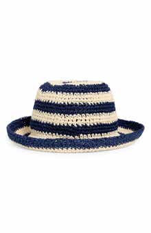 Awning Striped Straw Cloche
