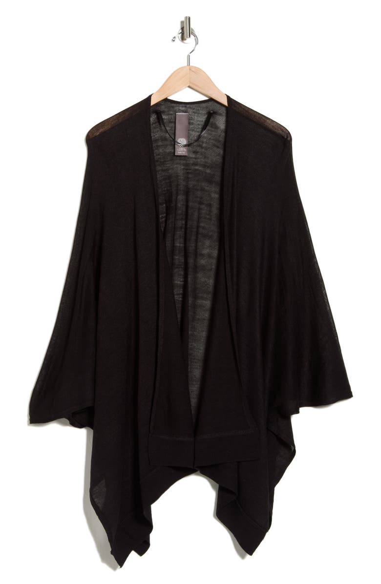 Vince Camuto Lightweight Open Knit Topper, Alternate, color, Black