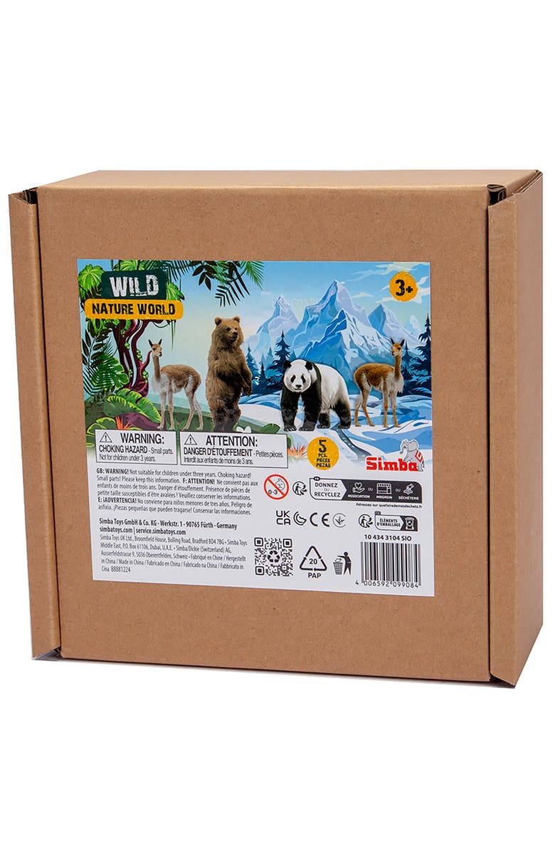 Simba Toys Wild Animal Set 5 Miniature Figures Realistic Toy Animals Kids 3+, Alternate, color, Multicolored