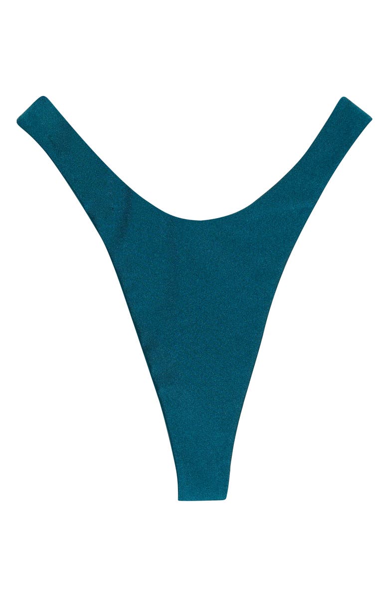 Kulani Kinis Gathered Deep V-Cut Bikini Botttoms, Alternate, color, Laguna Haze