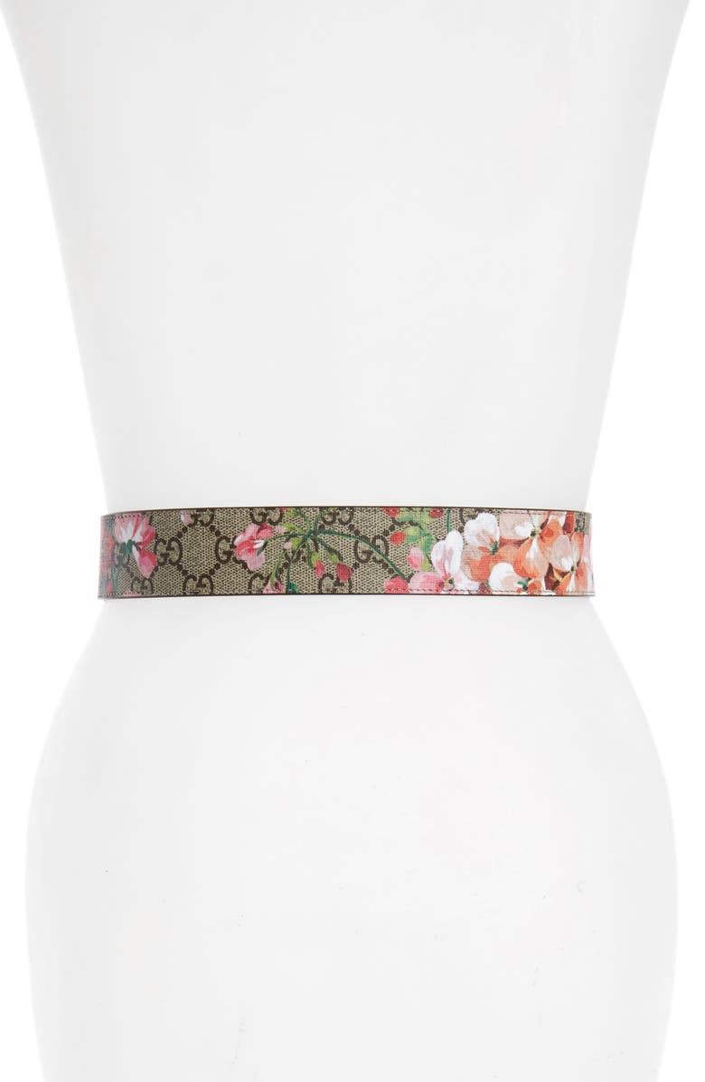 Gucci Rose Leather Belt, Alternate, color, 
