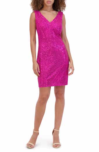 Sequin Mesh V-Neck Minidress