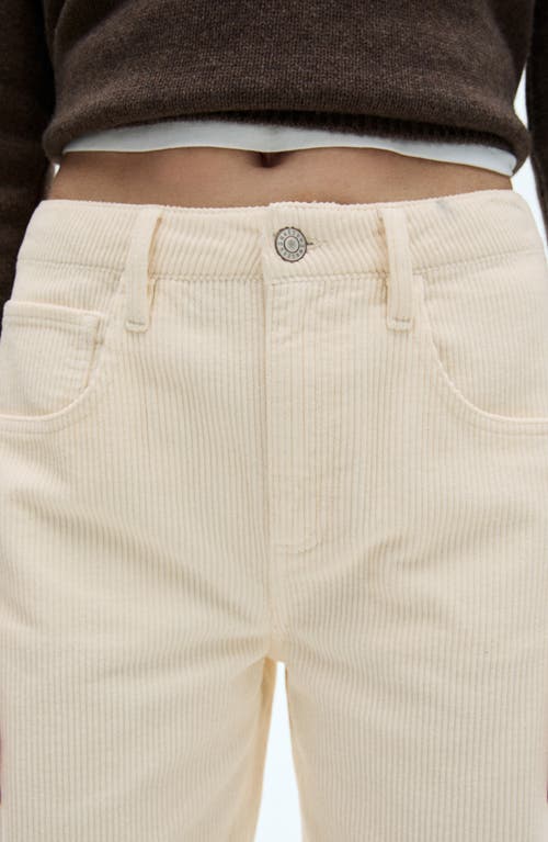 Mango High Waist Straight Leg Corduroy Jeans In Off White