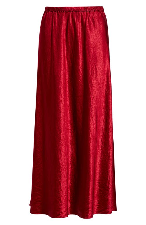 Eileen Fisher Crinkle Satin Bias Skirt In Red