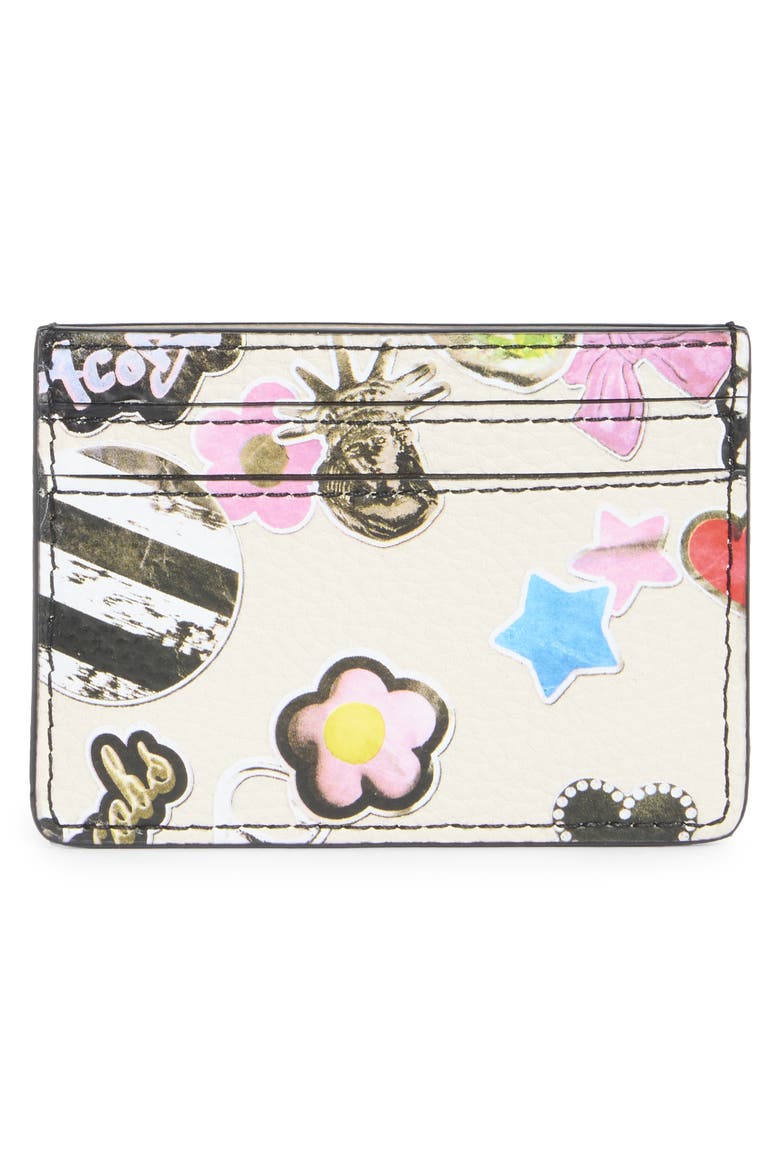 Sticker Bold Card Case, Alternate, color, WHITE MULTI