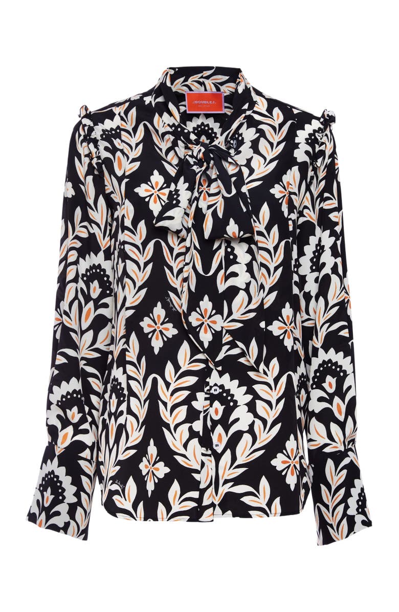 La DoubleJ Ascot Shirt Ghirlanda Black, Alternate, color, Ghirlanda Black