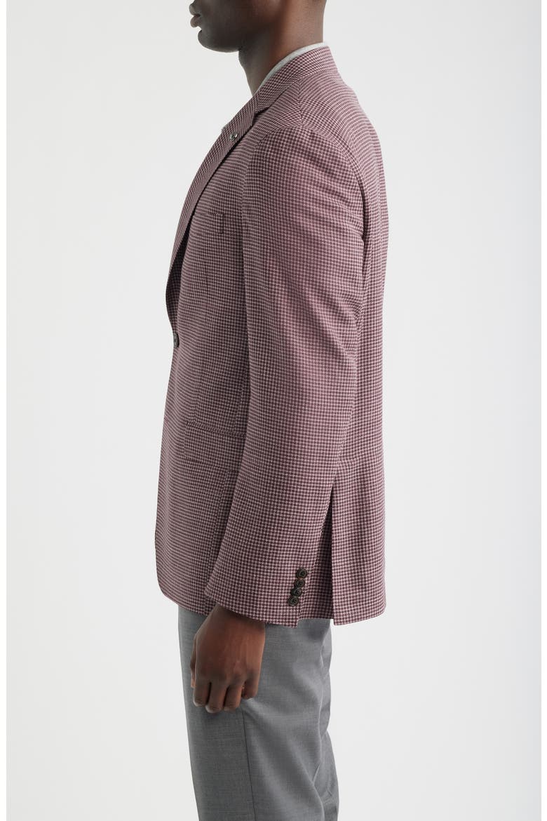 McAllen Micro Houndstooth Wool & Silk Blend Sport Coat, Alternate, color, BERRY