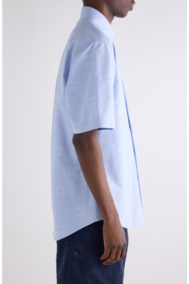 Custom Fit Monogram 72 Jacquard Button-Down Shirt, Alternate, color, BABY BLUE