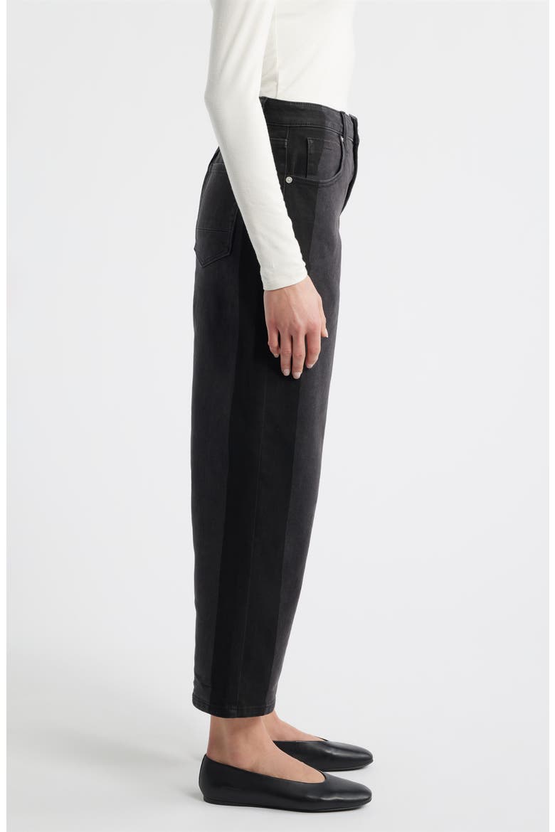 High Waist Ankle Barrel Jeans, Alternate, color, BLACK