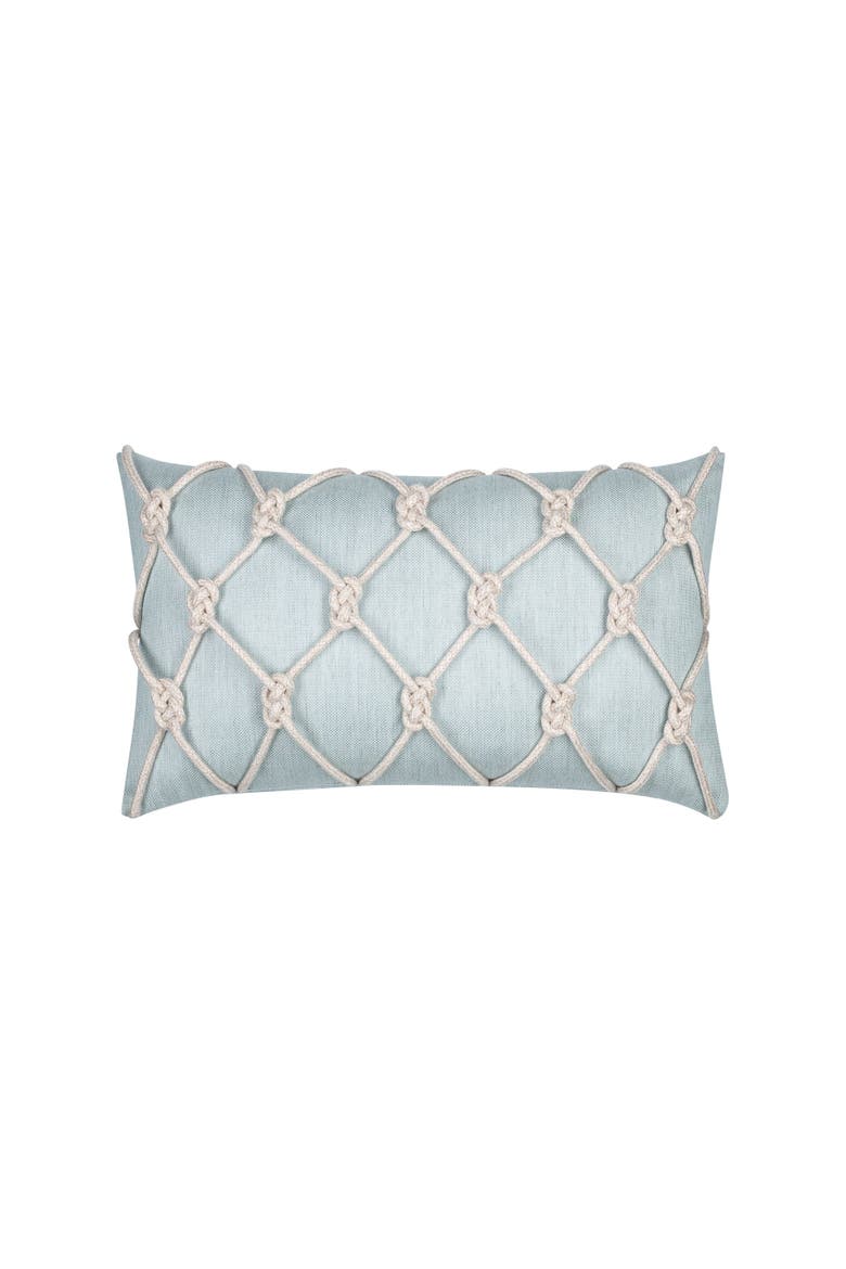 Latticework Hand-Knotted Indoor & Outdoor Woven Accent Pillow & Insert, Main, color, Opal