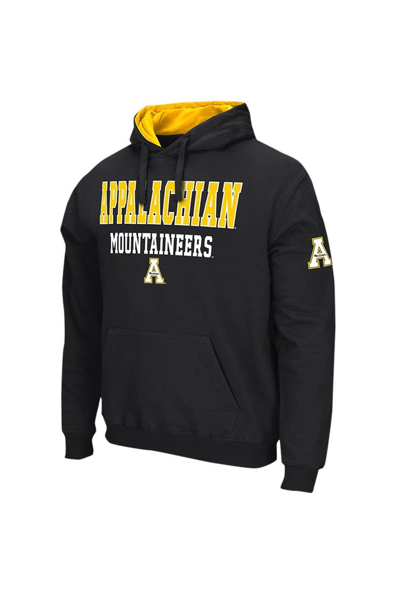 Men's Colosseum Black Appalachian State Mountaineers Sunrise Pullover Hoodie, Alternate, color, Black