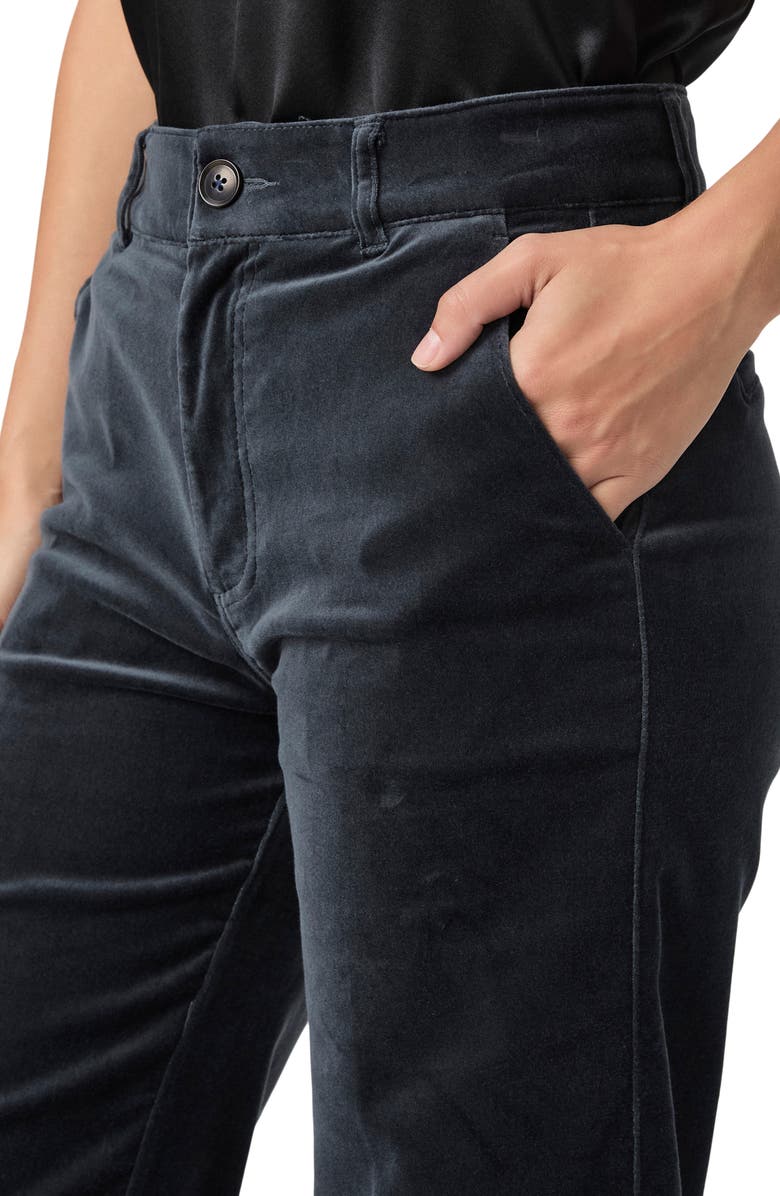 PAIGE Sasha Straight Leg Velvet Pants, Alternate, color, Calico Blue