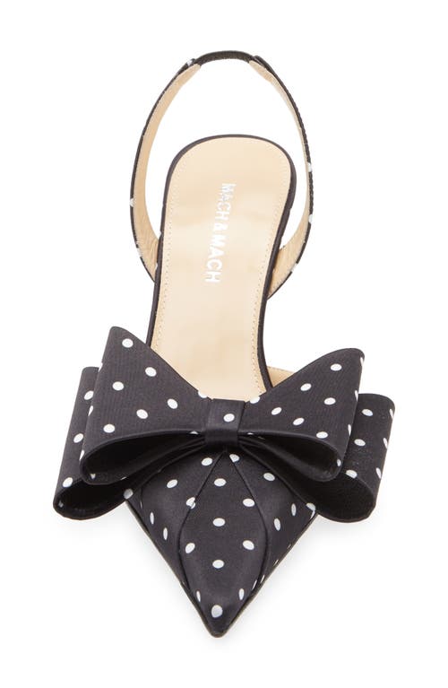Mach&mach Mach & Mach Le Cadeau Bow Polka Dot Slingback Pump In Multi