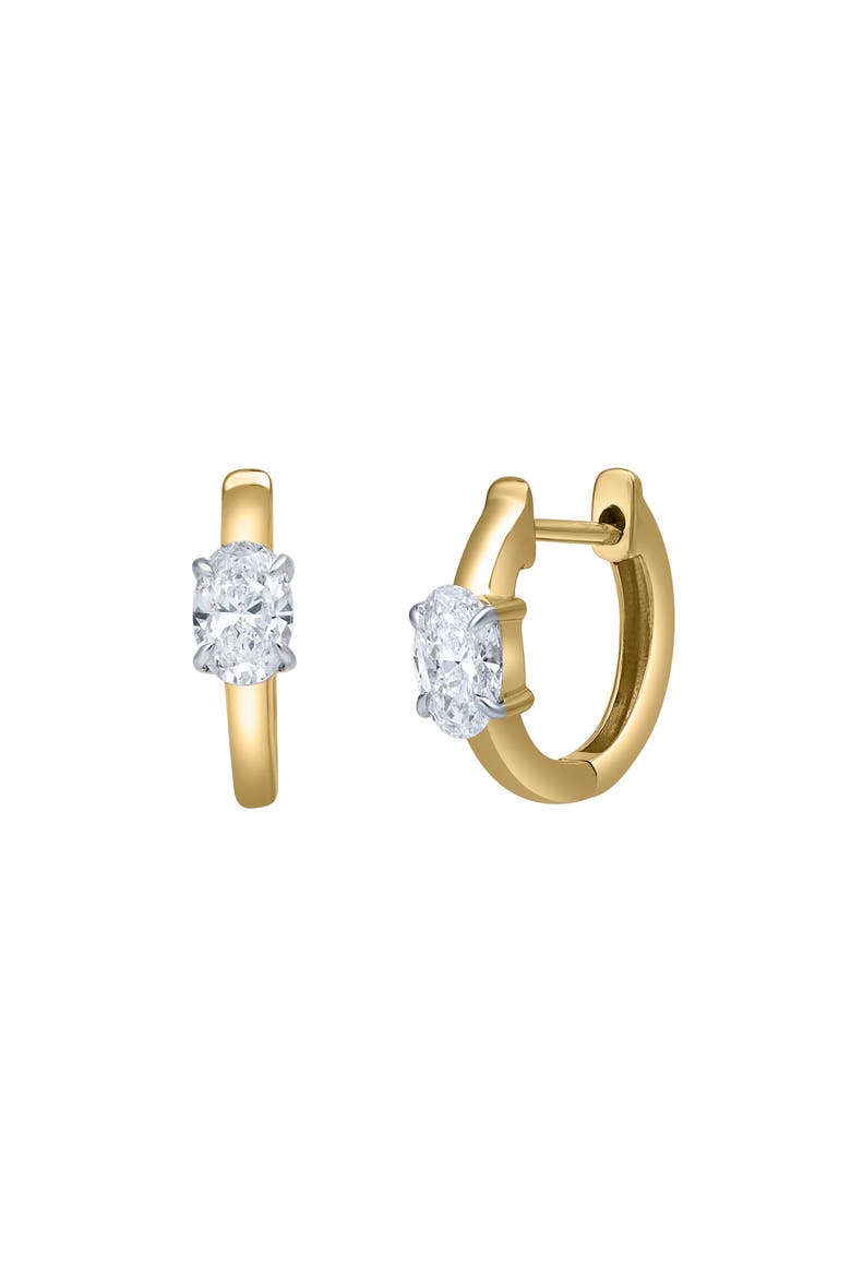 Oval Obsession 14K Gold Lab Grown Diamond Huggies - 0.75 ct, Alternate, color, 14K Yellow Gold