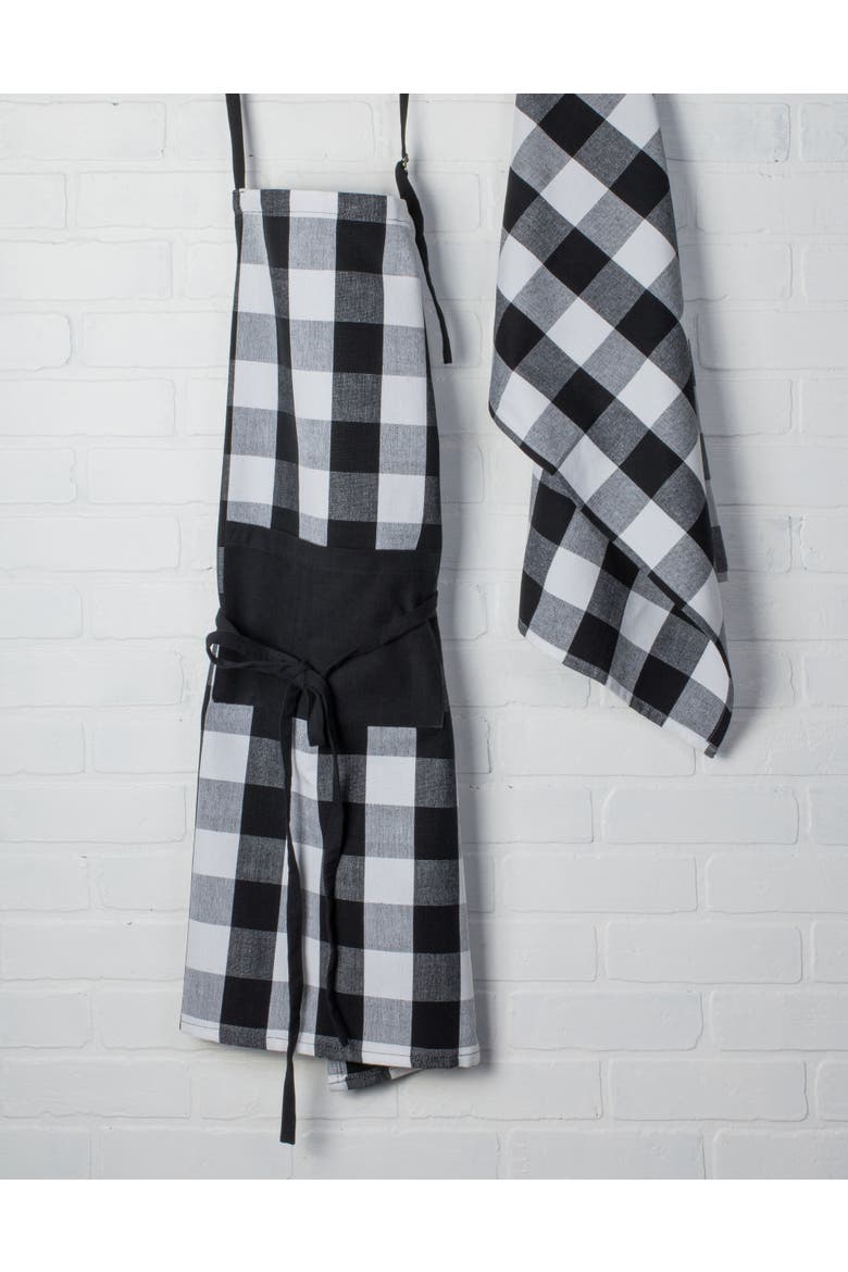 Buffalo Check Chef Apron Black & White, Alternate, color, Black & White