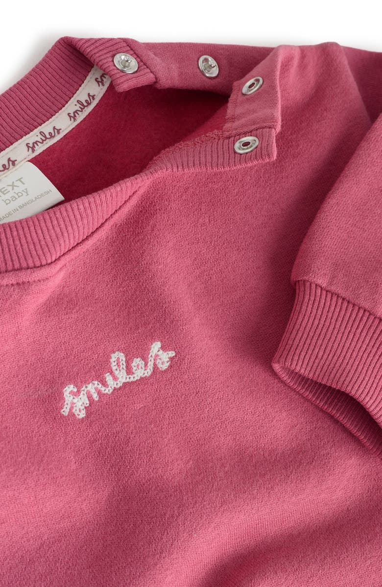 NEXT Smiles Sweatshirt & Joggers Set, Alternate, color, Pink