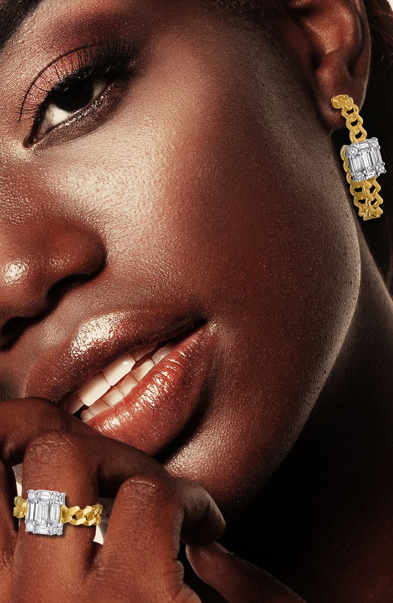 Mindi Mond Clarity Diamond Oval Link Hoop Earrings, Alternate, color, 