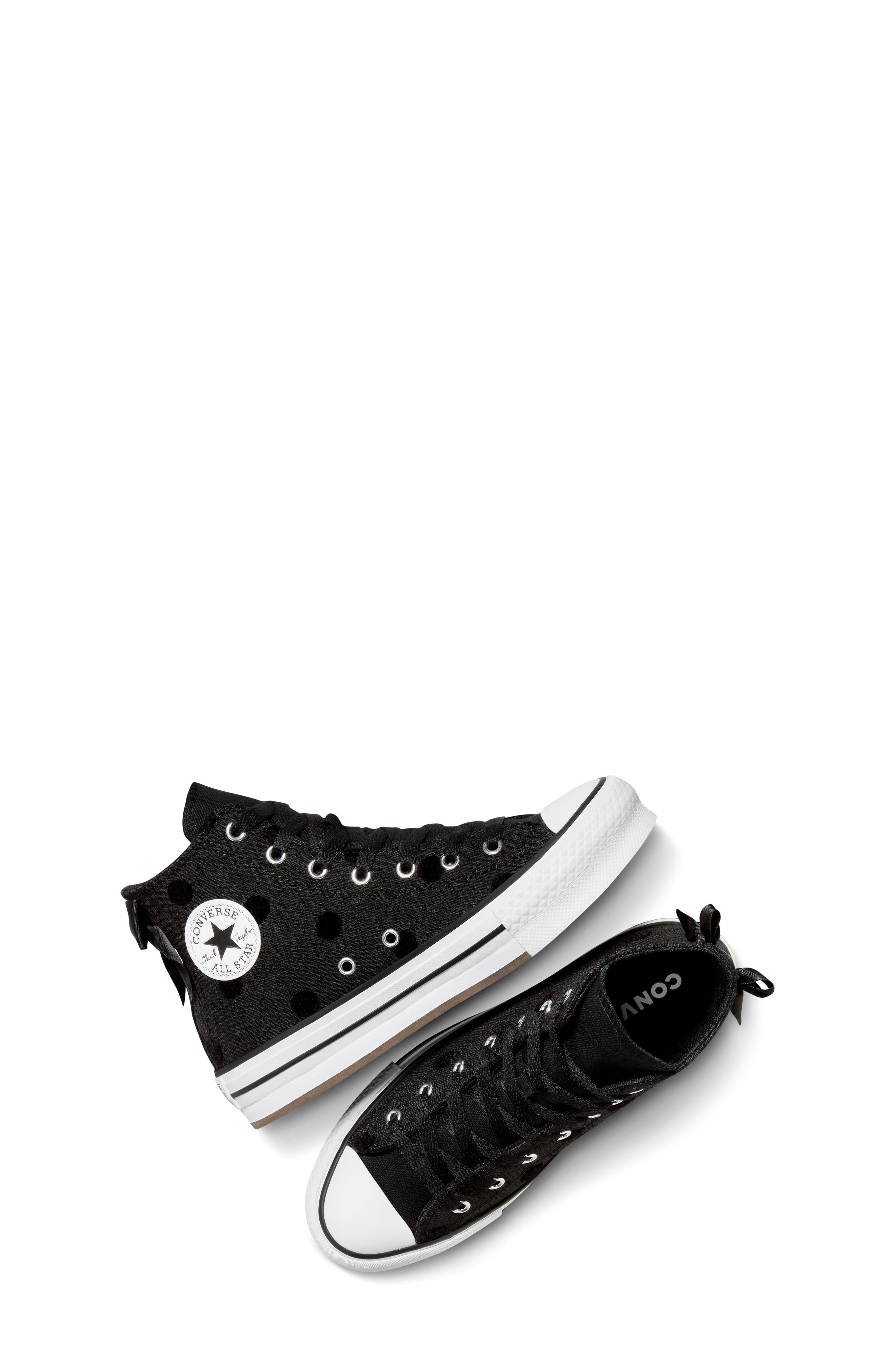 Kids' Chuck Taylor® All Star Lift Bow High Top Platform Sneaker, Alternate, color, BLACK/ WHITE/ BLACK