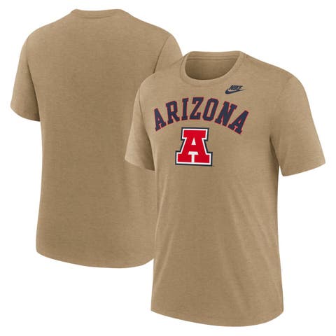 Men's Nike Heather Light Brown Arizona Wildcats Legacy Arch Tri-Blend T-Shirt