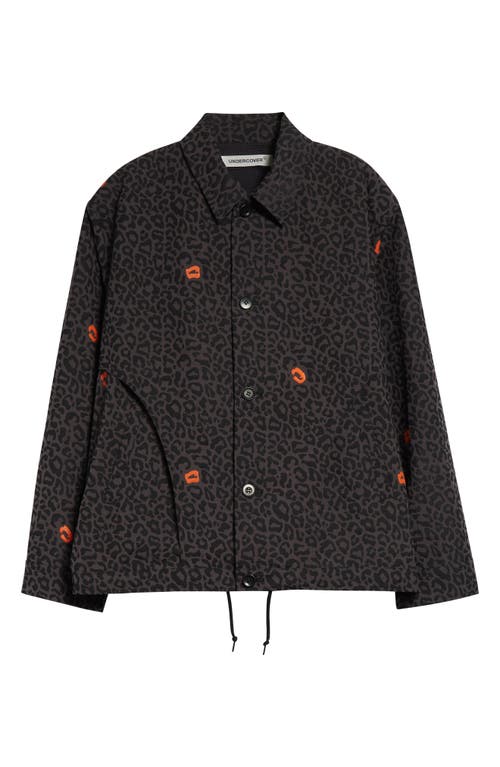 Undercover Leopard Print Coach's Jacket In Gray Base