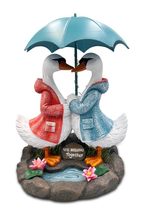 We Belong Together Raincoat Swan Couple Figurine