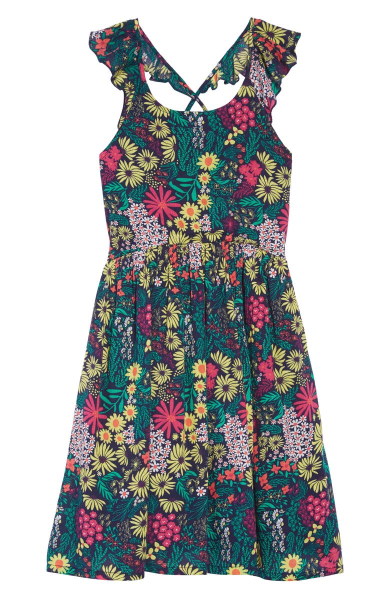 Tucker + Tate Floral Flutter Sleeve Dress, Main, color, 