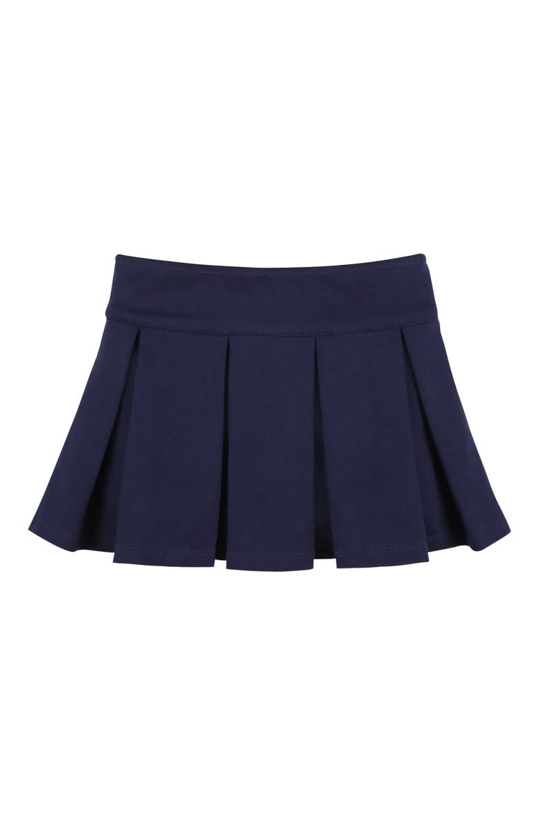 Hope & Henry Girls' Ponte Pleated Skort, Kids, Main, color, Navy