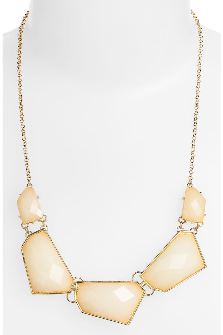 Facet Statement Necklace, Main, color, SHINY GOLD IVORY