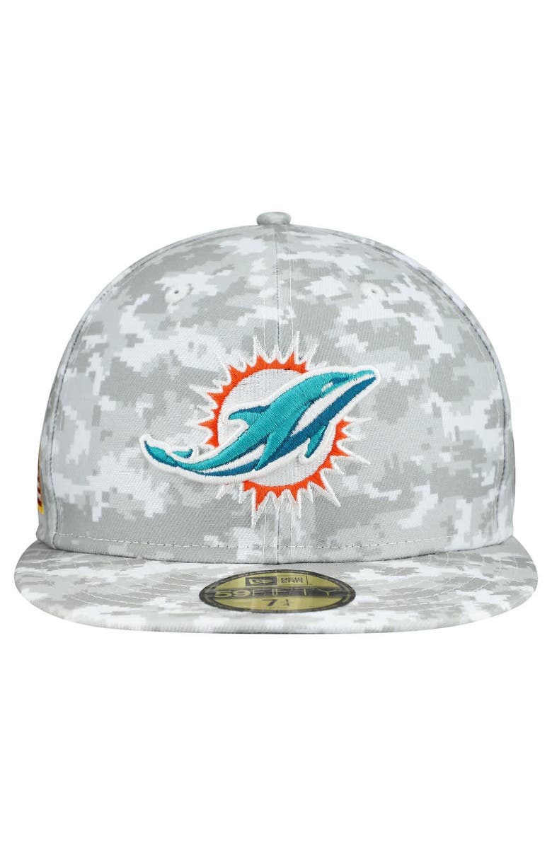 New Era Men
s New Era  White Miami Dolphins 2025 Salute to Service Fan Pack 59FIFTY Fitted Hat, Alternate, color, White