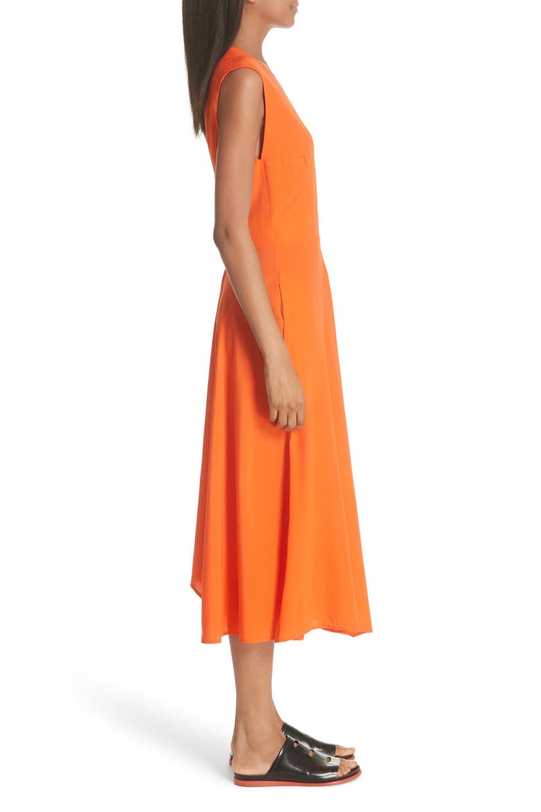 Wave Side Drape Dress, Alternate, color, SAFETY ORANGE