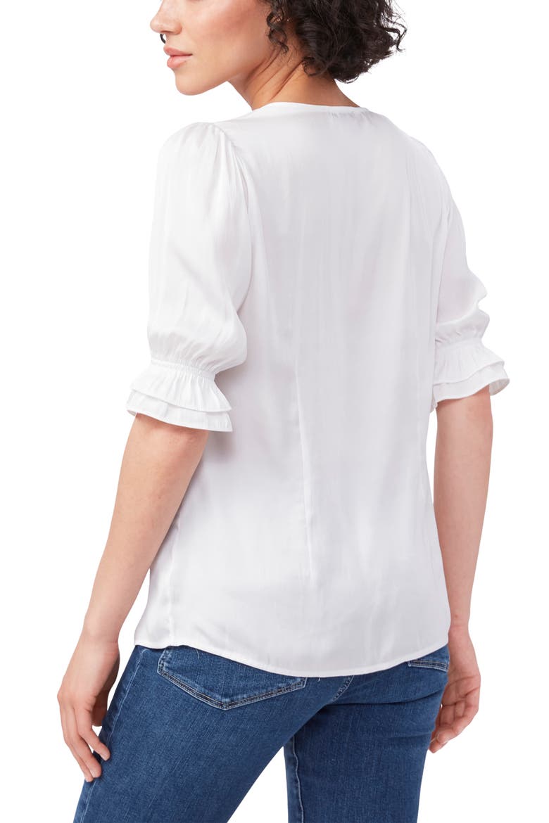 Carinne V-Neck Blouse, Alternate, color, WHITE
