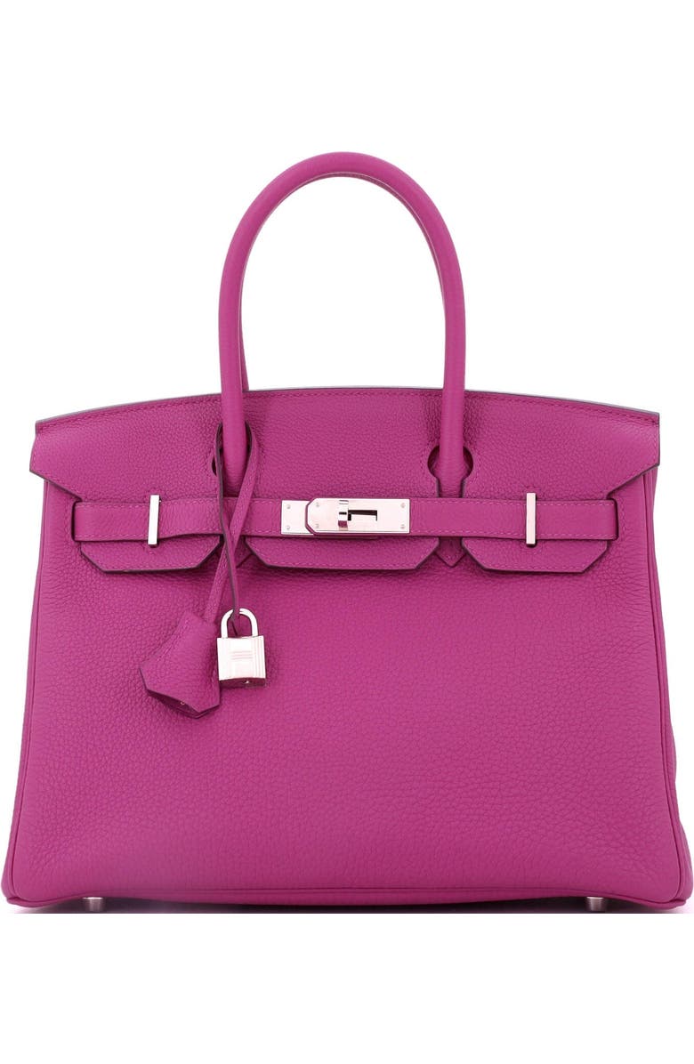 Pre-Owned Hermes Birkin Handbag Pink Clemence with Palladium Hardware 30, Main, color, Tosca