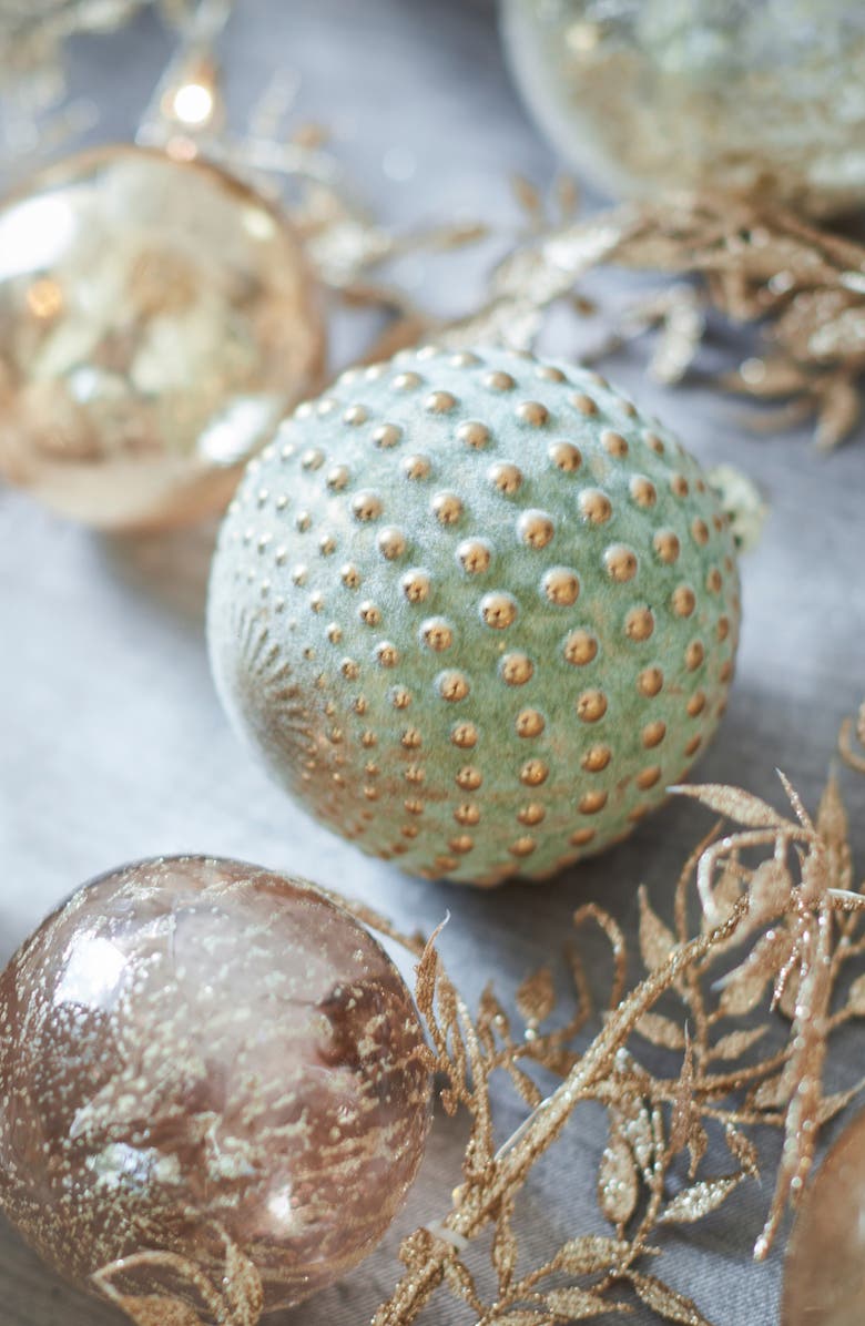 Balsam Hill Set of 35 Burnished Metallic Glass Ornaments, Alternate, color,