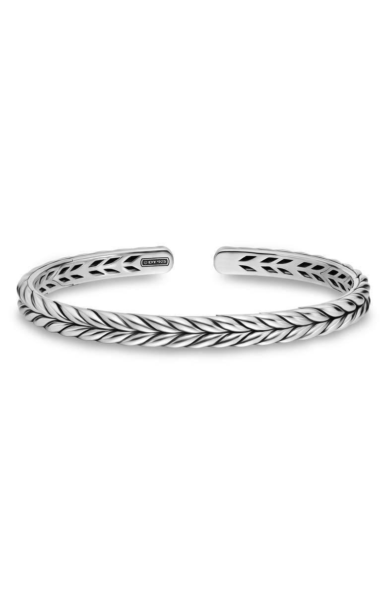 David Yurman Chevron Flex Bracelet in Sterling Silver, Alternate, color, Silver