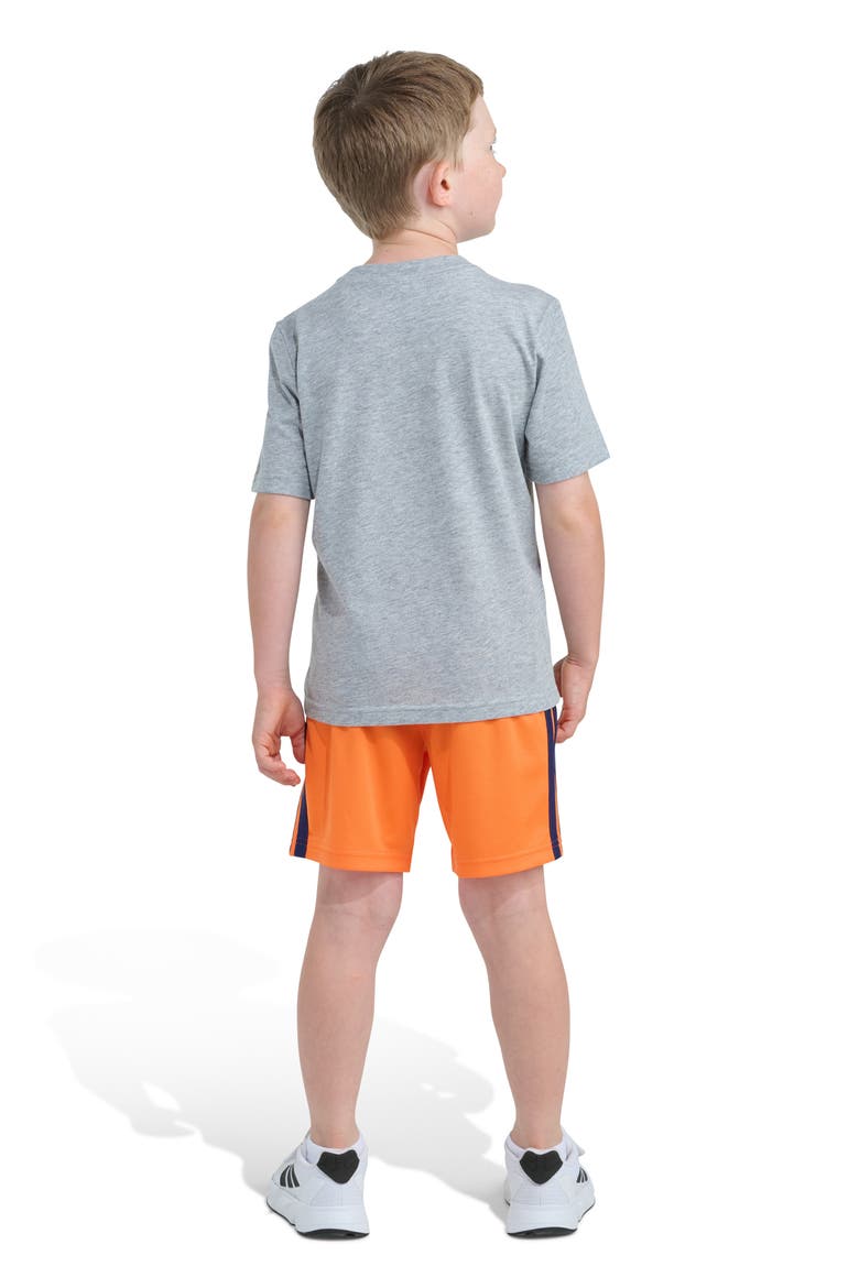 Kids' Graphic Print T-Shirt & Shorts Set, Alternate, color, GREY WITH ORANGE
