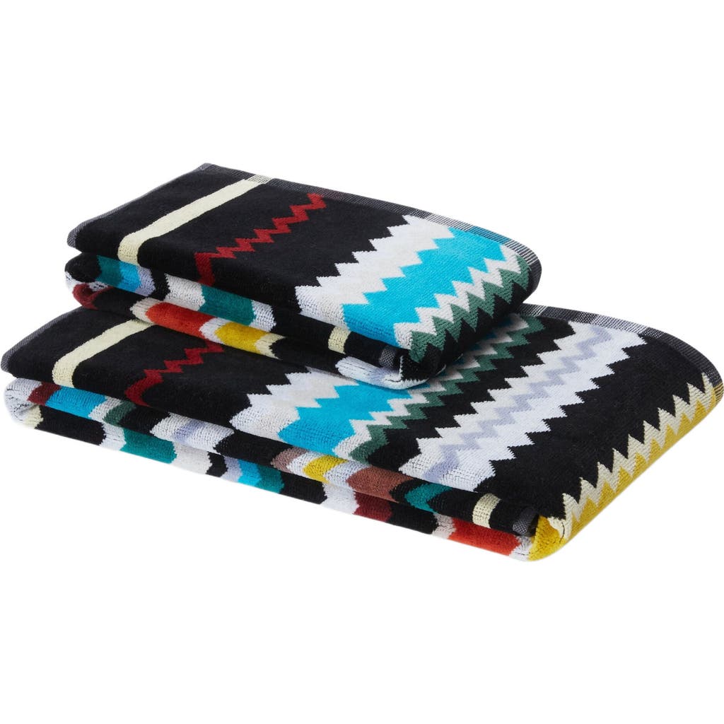 Missoni Home 2-piece Curt Bath Towel Set In Chevron Cotton Terry in Multicoloured  product