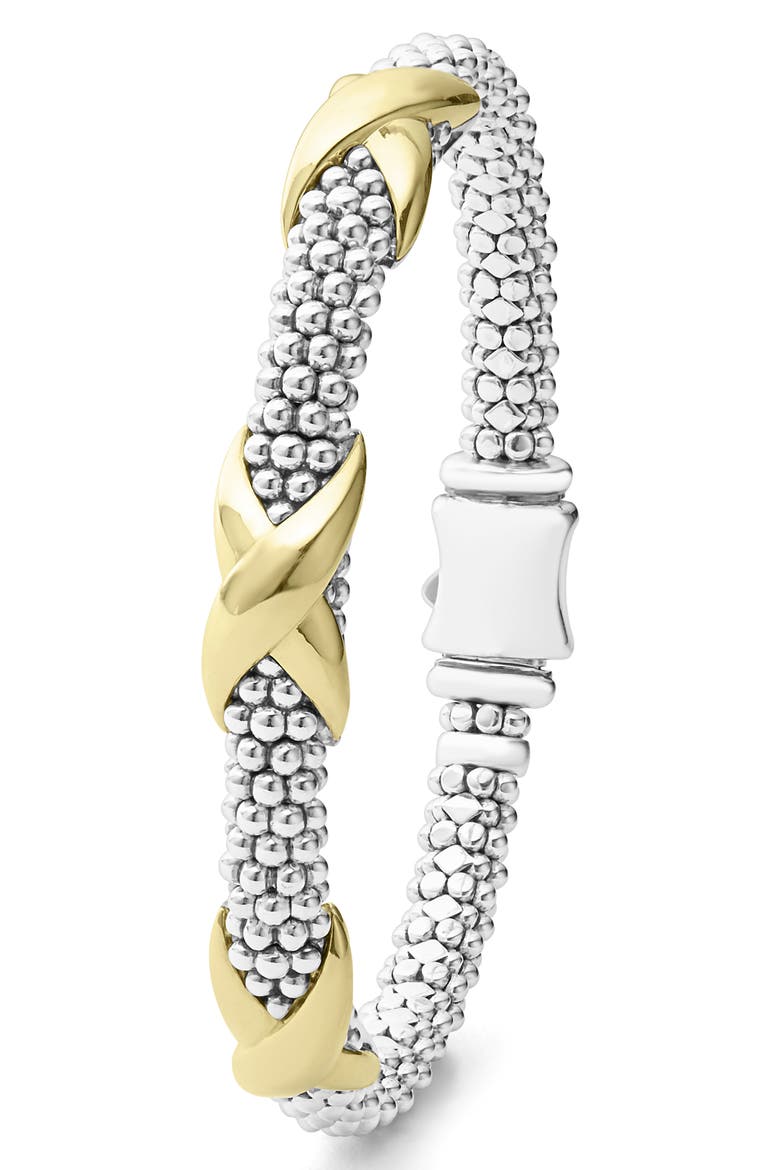 Embrace Station Bracelet, Alternate, color, SILVER/ GOLD