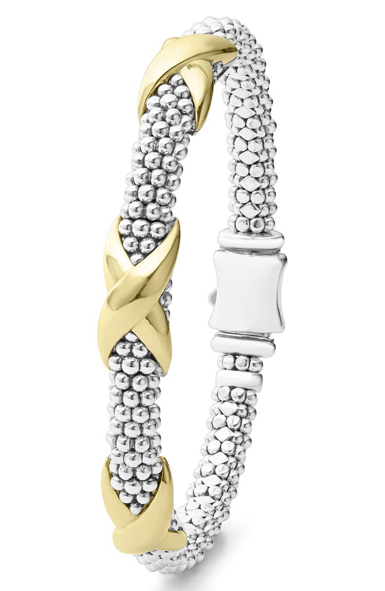 LAGOS Embrace Station Bracelet, Alternate, color, Silver/ Gold