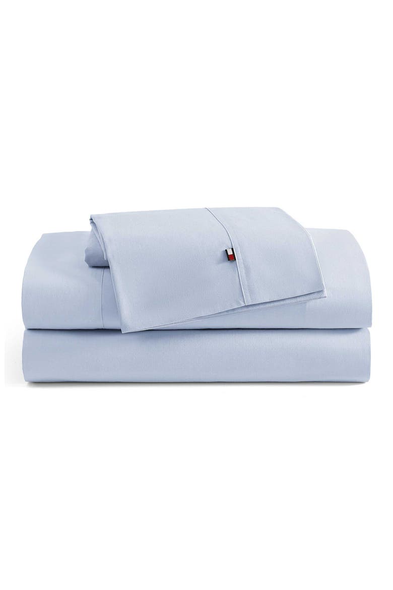 Cotton Percale Sheet Set, Main, color, BLUE
