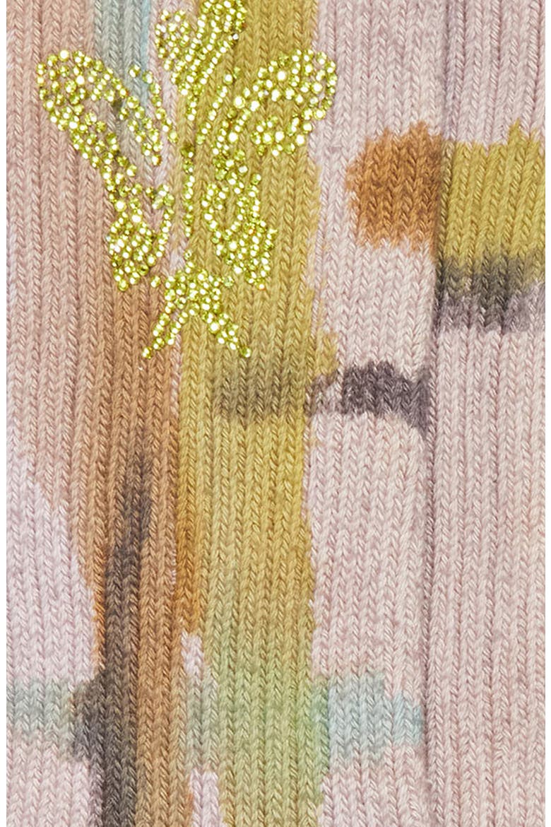 Crystal Embellished Organic Cotton Crew Socks, Alternate, color, PAINTED FOG
